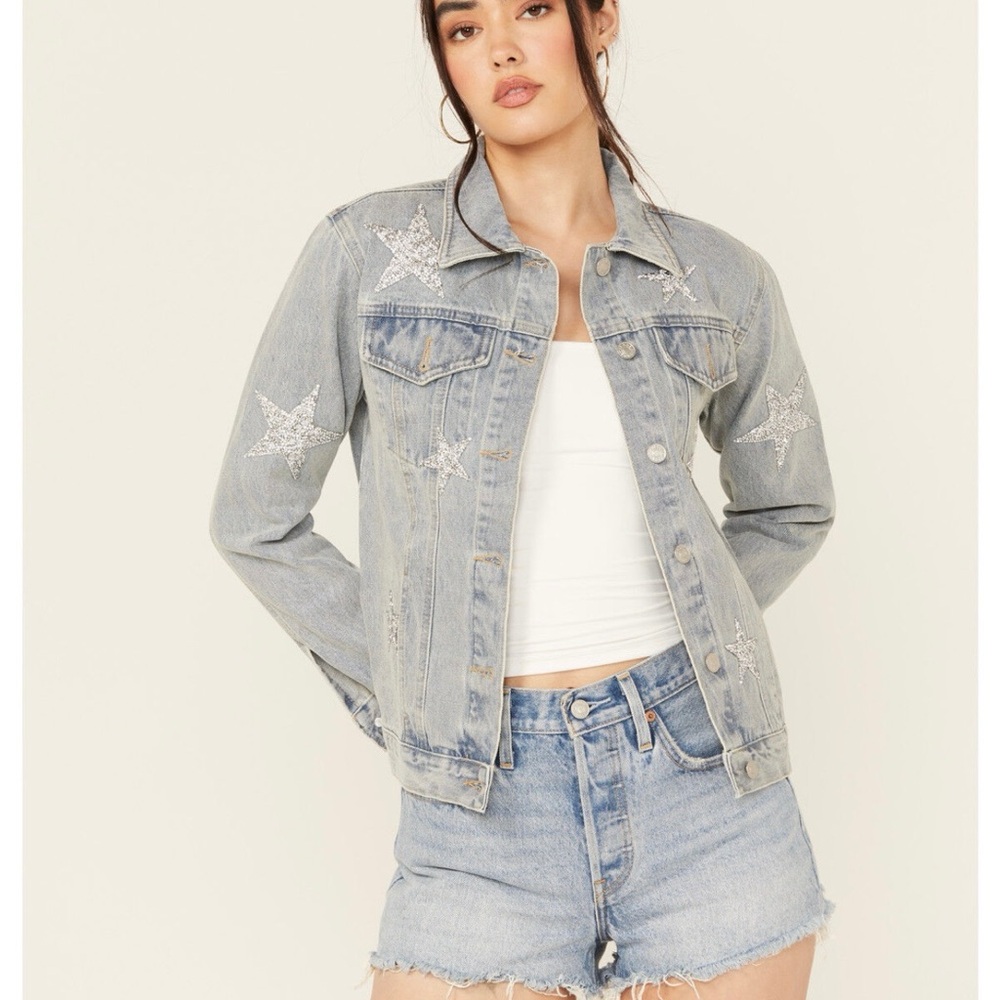 Denim jacket with stars
